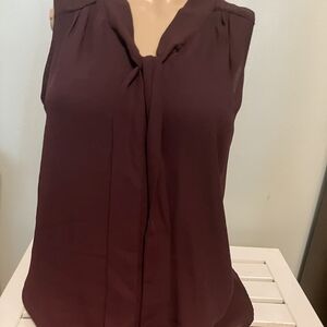 New York & Company Burgundy Sleeveless Blouse